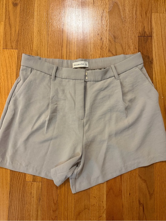 Abercrombie & Fitch Pants - Abercrombie & Fitch Women's Light Gray Pleated Tailored Shorts